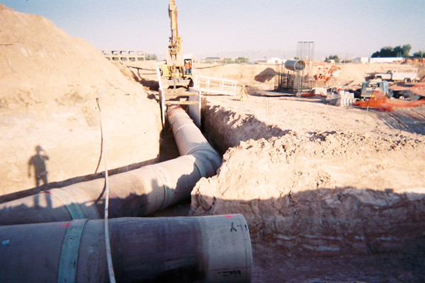 Laying 54 Inch Pipe